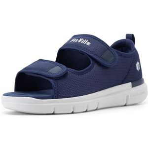 FitVille Wide Open Diabetische Sandalen Heren Orthopedische Schoenen met Velcro Verstelbare Bandage Schoenen, Marineblauw, 44 EU Breed