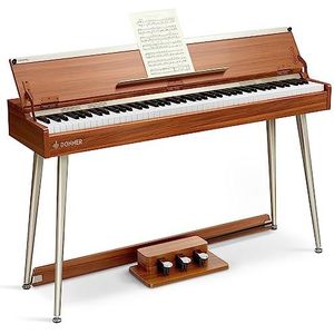 Donner DDP-80 PLUS Digitale piano met 88 toetsen, gewogen toetsenbord, elektrische piano, ondersteunt USB-MIDI en hoofdtelefoon, halfopen dekselontwerp, drievoudig pedaal, netadapter inbegrepen