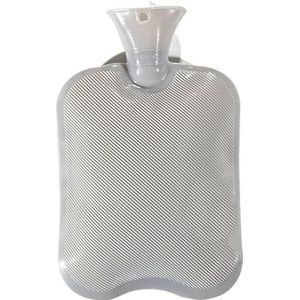 Warmwaterkruik Dikke warmwaterflessen draagbare rubberen winter warm warm water zak handwarmer meisjes zak handen voeten warm waterfles warmwaterzak (grijs-2000 ml)