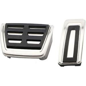 Voor Vw Voor T-R&OC Voor T-Cross Voor Golf 8 MK8 2017-2023 Rvs Auto Pedalen Gas Rempedaal Pad Cover Auto Pedalen (Color : AT Without Rest)