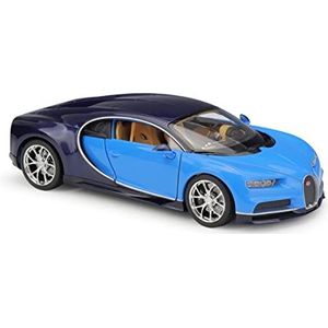 Miniatuur auto Voor Bugatti Chiron Welly 1:24 Legering Open Deur Simulatie Ornamenten Kinderen Speelgoed Auto Vakantie Cadeau (Color : Blauw)