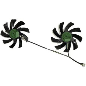 2 stuks T129215SH, T129215BU, dubbele VGA-ventilator, GPU-koeler, voor HP GTX1080 8G OEM, voor PowerColor RX5700 RX 6700 XT, voor grafische videokaarten(T129215BU)