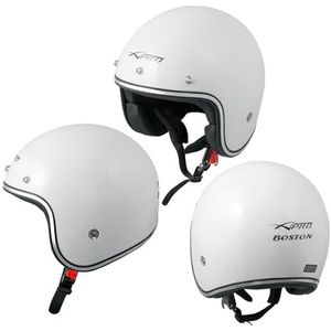Motorhelm Jet, ECE 22-05 goedgekeurd, wit, Custom Scooter Naked stijl, maat L