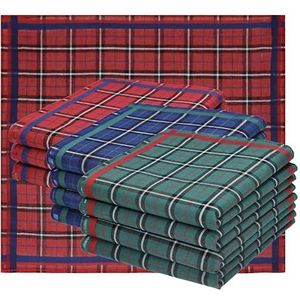 Betz 12 stuks stoffen zakdoeken Paloma III afmetingen 30 x 30 cm 100% katoen, Dessin 9, 30 x 30 cm