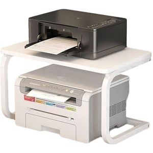 Printerstandaard, Media-opbergkast, 2-laags AV-mediakaststandaard, Multifunctionele Thuiskantoororganisator For Printerscanner, Faxmachine, Kopieerapparaat (Color : White)