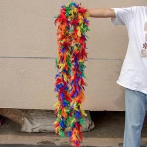 2Yard Kalkoenveer Boa voor DIY Craft Kerst Halloween Decor l Trouwjurk Carnaval feestkostuum 38-90g-Gemengde kleur-38-40 Gram