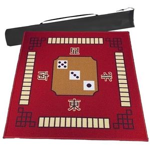 Mahjongg Mat Rode Verdikte Mahjong-mat For Tafel, Met Draagtas, Antislip Ruisonderdrukking Spelmat Pokerkaartspellen Tafelkleed (Size : 30.7x30.7inch)