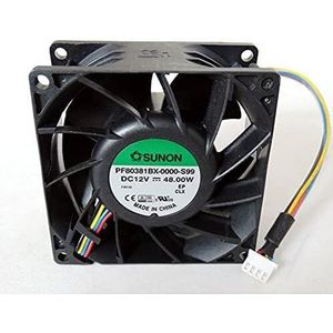 For - 80mm 4-Pin High Airflow 141.9CFM, 14000RPM, CPU & Chassis Fan Replacement PF80381BX-0000-S99 12V 4.0A Fan LMNCBVYA