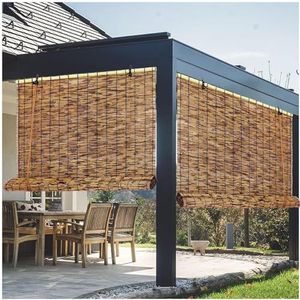 Lichtfilterende Bamboe Jaloezieën Voor Buiten Patio, Bamboe Rolgordijnen 80x160cm 140x200cm 165x220cm Rolgordijnen Voor Ramen, Retro Verduisteringsgordijnen Voor Veranda Privacy (Size : 120x220cm)