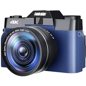 Videocamera Vlogcamera Recorder 48MP digitale fotocamera for fotografie 3""Flip Screen Selfile Camcorder 4K Stream Macro Lens Streaming Video Camera(64G TF Card,With Lens-02)