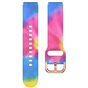 Wtukmo 18mm Siliconen Printing Horlogeband Strap Voor Garmin Vivoactive 4S/Vivomove 3S/Venu 2 S Smart Horloge Armband Polsband Sport, 18mm, agaat