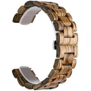 22 mm horlogeband roestvrij staal hout geschikt for Samsung Watch 3 41 mm 45 mm bands band geschikt for Huawei Watch 2 polsbandje snelsluiting (Color : Brown, Size : 22mm)