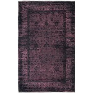 Kelim Vintage Tapijt Woonkamer - Bordeaux - 80cm x 215cm - Modern Laagpolig Vloerkleed, Superzacht, Machinewasbaar, Non-slip