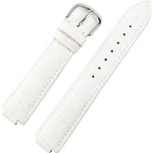 Jeniko Compatibel Met Cartier Horloges Lederen Riem Mannen En Vrouwen Bolle Paars Bruin Kalfsleer Horloge 14mm 16mm Horloge Accessoires (Color : White, Size : 14x8mm)