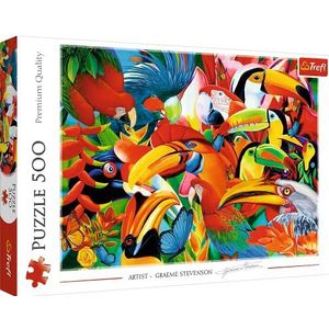Trefl Puzzel, Kleurrijke Vogels, 500 elementen, Premium Kwaliteit, voor Volwassenen en Kinderen vanaf 10 jaar