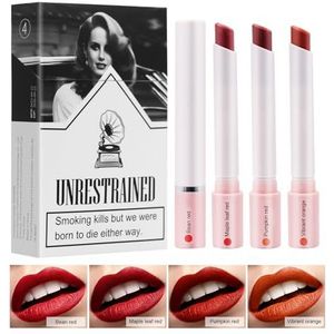 HASAIKA® Matte lippenstift voor sigaretten, duurzame lipgloss, matte lipgloss, vochtinbrengende crème, gladde anti-aanbaklaag, vervaagt niet, cosmetica