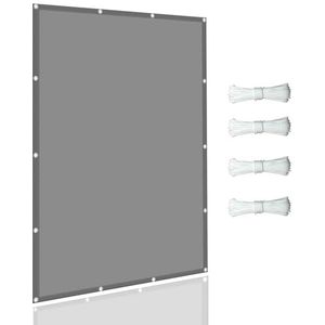 Buitenluifel 1.5 x 3.8 m Waterdicht Vierkant Privacymat, Zonnebrandcrème UV-scherm met Nylon Touw, voor Buitentuin Yard Balkons, Lichtgrijze