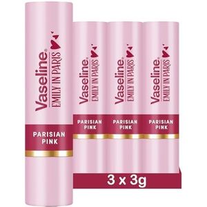 Vaseline x Emily in Paris Parisian Pink | Hydraterende Lippenbalsem | Limited Edition | (3 Pack Parisian Pink)