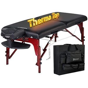 Master Massage Therma Top Reiki Massagestoel, verwarmbaar, inklapbaar, hout, 71 cm, zwart