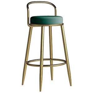 Luxe keuken moderne hoge barstoelen, barkrukken voor koffiebar, bar, thuisbalkonkeuken, middenrug, fluwelen zitting, gouden metalen poten, draagvermogen van 200 kg, roze/blauw/groen/grijs/wit/zwart