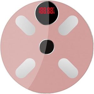 Weegschaal Badkamerweegschaal Elektronische Weegschaal Zonne-oplaadweegschaalweegapparaat Personenweegschaal(Pink)