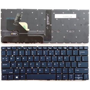 VOOR HP voor Elite voor Dragonfly G2 13.3"" HSN-I32C L74117-201 Laptoptoetsenbord US Zwart/Blauw met Achtergrondverlichting SG-99100-2V(With Backlit blue)
