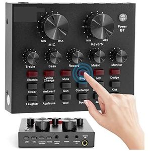 Audio DJ-mixer DJ Studio Interface Mixing Console Opname Hoofdtelefoon Microfoon Versterker Sound Mixer 48V Fantoomvoeding Podcast-apparatuur