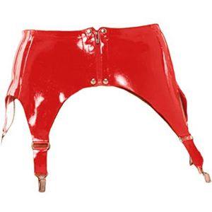 Anita Berg - Nauwe latex jarretelgordel met ritssluiting aan de voorzijde rood - Gr. L