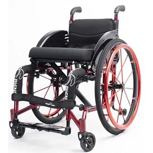 Lichtgewicht opvouwbare zelfrijdende rolstoel, sport vrijetijdsrolstoel, volwassen gehandicapte vrije tijd grote wielen all-terrain lichtgewicht opvouwbare draagbare sport handmatige rolstoel voor