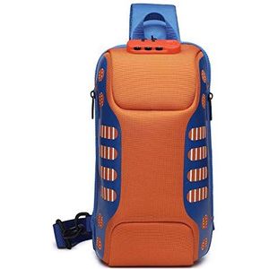 FANDARE Sling Borsttas Anti-Diefstal Schouder Crossbody Rugzak Mannen Vrouwen Casual Daypacks met USB Opladen Poort voor Outdoor Reizen Werk Wandelen Running Indoor Activiteiten Waterdicht Polyester, Oranje, L