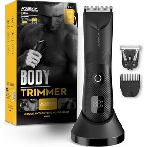 Kibiy Elektrisch scheerapparaat voor heren, met ledlicht en display, IPX7 waterdicht, intieme scheerapparaat voor mannen