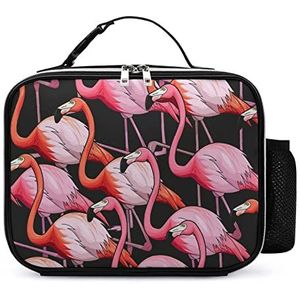 Kleurrijke Flamingo Draagbare Geïsoleerde Lunch Zakken Doos Tote Volwassenen Koeltas Voor Mannen & Vrouwen Werk Picknick