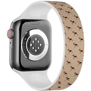 Solo Loop Band Compatibel met All Series Apple Watch 42/44/45/49mm (Hond Duitse Herder) Elastische Siliconen Band Strap Accessoire, Siliconen, Geen edelsteen