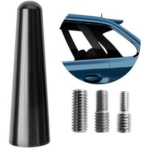 Auto-antenne, 5 cm lang, voor storingsvrije AM-, FM- 87,5-108 MHZ-, DAB-, DAB+-ontvangst, in zwart, opschroefbaar met universele adapter M4 M5 M6, korte sprietantenne