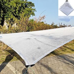 Zonnebrandwerend schaduwdoek van 50% 8 x 8 m, broeikasafdekking met doorvoertules - UV-bestendig gaasdoek voor planten, bloemen, terrasgazon, 4-pins schaduwnet voor ultieme bescherming