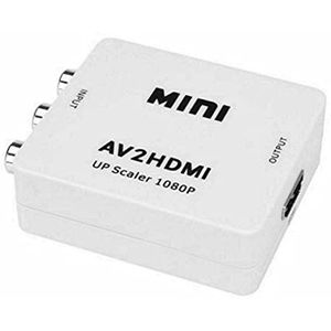 Mini converter AV2HDMI naar HDMI composiet CVBS RCA 1080P adapter kabel wit