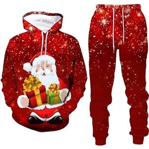 RIAAJ Heren Kerstmis Fashion Casual Sweater Broek Sport Jogging Suit Atletische Sportshirts en Broeken Set, Kerst2, S