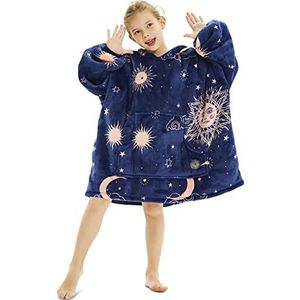 THREE POODLE Oversized Deken Hoodie, Sherpa Fleece Hooded Deken, Ultra Zacht Warm Draagbaar Deken Sweatshirt voor Vrouwen Mannen Volwassenen, Cadeau voor Dames