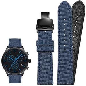 18mm 19mm 20mm 21mm 22mm 23mm 24mm Nylon Canvas Horlogeband Universele Armband for Mannen Vrouwen Sport geschikt for Tissot geschikt for Timex geschikt for Seiko horloge (Color : Blue-black buckle,