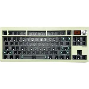 QPSJXN Zuyao GMK87 Gezamenlijk gemonteerd mechanisch toetsenbord met Bluetooth 5.1 2.4g Type C bekabelde verbinding en TFT-scherm Compatibel met en Windows (Groen)