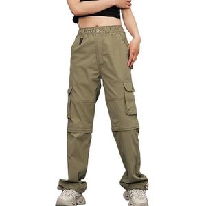QUYBSGWJ Heren Wandelen Lichtgewicht Zip Convertible Plus Size Outdoor Cargo Broek Met Zakken,Khaki,3XL
