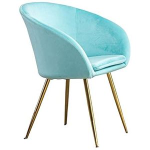 GEIRONV 40×46×80cm Woonkamer Hoekstoelen,voor Slaapkamer Keuken Balkon Studie Lounge Stoel Gouden Benen Eetkamerstoelen 1 Stuk Eetstoelen (Color : Sky blue, Size : 40x46x80cm)