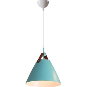 LANGDU Amerikaanse stijl moderne huiskroonluchters industriële matte E27-basis hanglamp creatieve metalen hanglamp for keukeneiland studeerkamer woonkamer bar (Color : Blue, Size : 27cm*30cm)