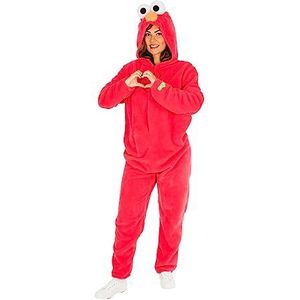 Robijnen Officiële Sesamstraat Elmo kostuum voor volwassenen, Maat Standaard