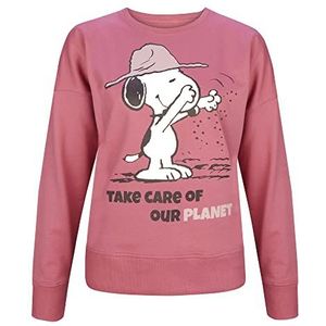 ONOMATO! Peanuts Snoopy dames sweater sweatshirt pullover Cradle to Cradle, roze, M