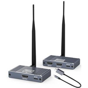 Draadloze HDMI-zender en ontvanger, USB-C naar HDMI Wireless Extender Kit 656Ft/200M tot 1080p @ 60Hz videoresolution, voor STB, laptop, camera, PC, Netflix, YouTube, PS4/5 naar TV, projector