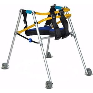 Opvouwbare lichtgewicht gehandicapte kinderwandelaar, voor baby/kind hersenverlamming, breuk, revalidatietraining van de onderste ledematen, rollator voor kinderen met stoel en wielen (Maat: Large)
