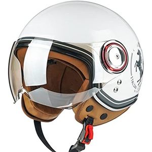 Volwassenen Motor Open Helm, Cool Girl Style Retro Halve Helm DOT Goedgekeurde 3/4 Zonnebrandcrème Motorhelmen voor Scooter Mannen en Vrouwen Cruiser Bromfiets Half Shell Helm Decoration
