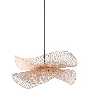 Vintage Bamboe Geweven Hanglamp Land Bamboe Geweven Lamp Handgeweven Hanglamp E27 Natuurlijke Bamboe Eetkamer Woonkamer Gang Decoratieve Verlichting Plafondlamp,75cm