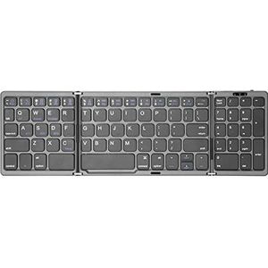 Draagbaar opvouwbaar Bluetooth-toetsenbord met drie toetsen voor iOS Android Windows IPad tablet met numeriek toetsenblok (grijs)